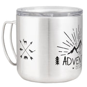 THE ADVENTURE BEGINS Edelstahlbecher mit Deckel